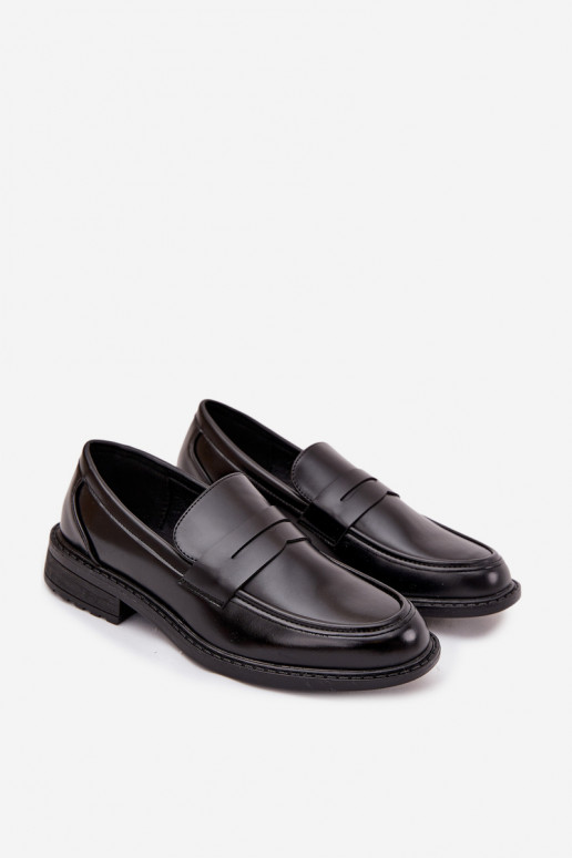Men's moccasins from eco leather black Darvell