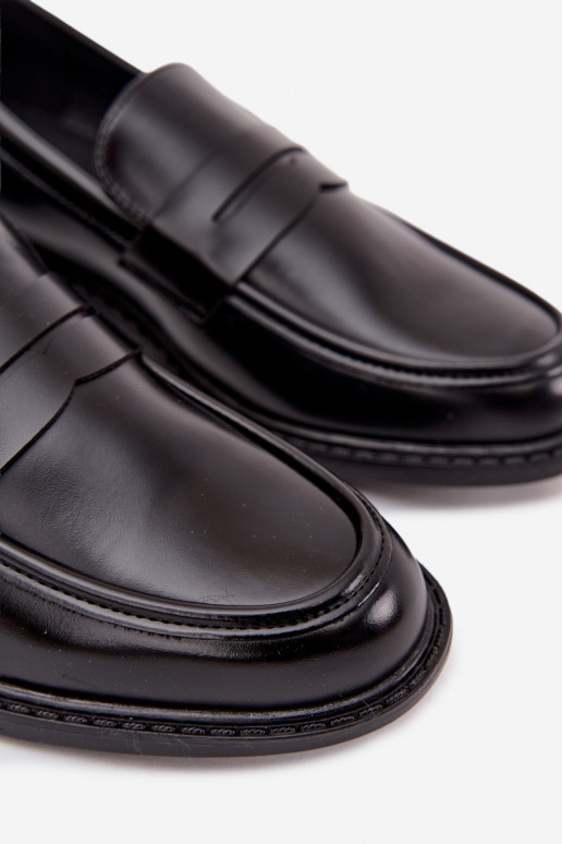 Men's moccasins from eco leather black Darvell