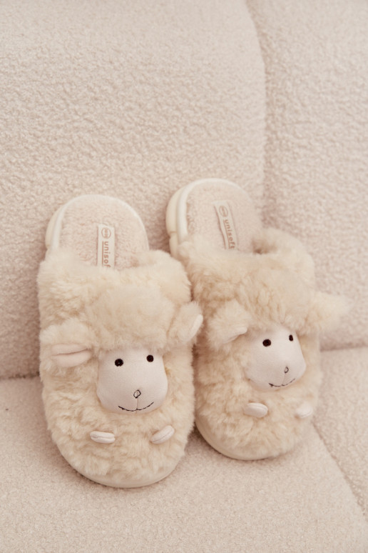 Fur Ladies Slippers Sheep Beige Sylline