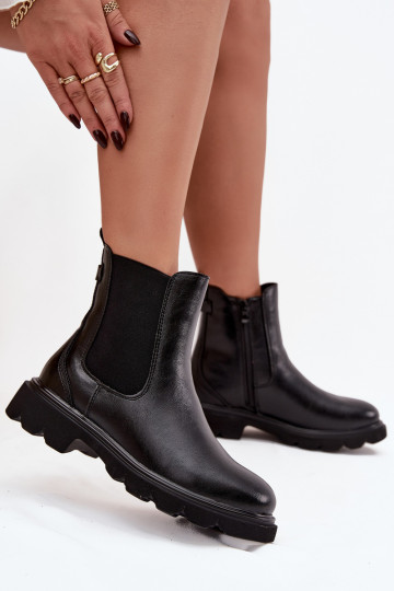 Women's ankle boots lined Black Rivelia