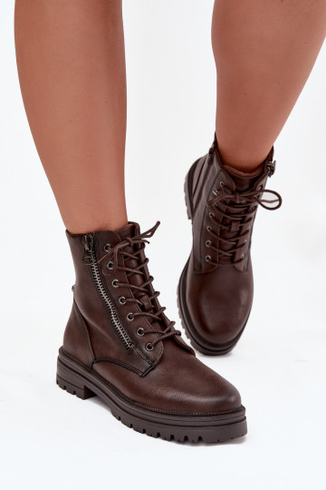 Women's Work Boots Lined Chocolate Ivonelle