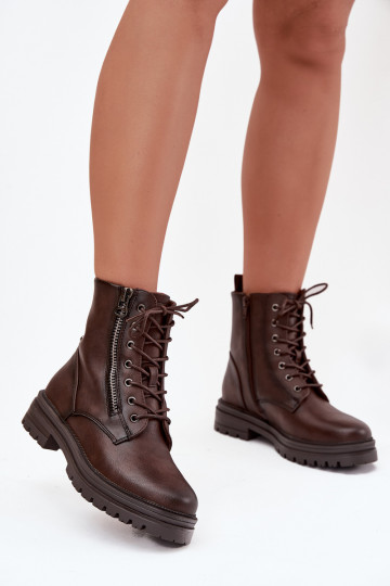 Women's Work Boots Lined Chocolate Ivonelle 2