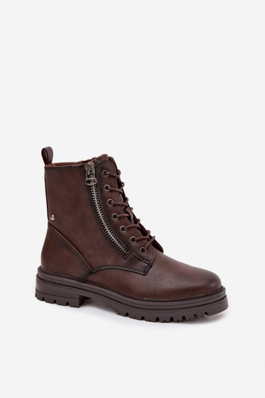 Women's Work Boots Lined Chocolate Ivonelle
