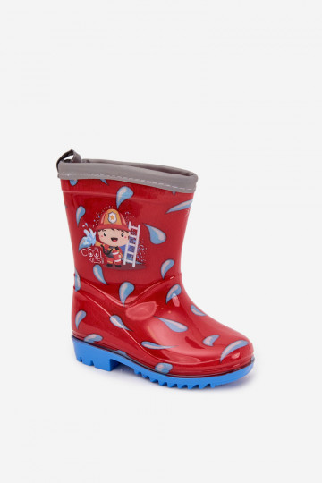 Children's Wellies Firefighter Red Breezly
