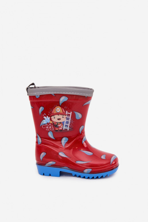 Children's Wellies Firefighter Red Breezly