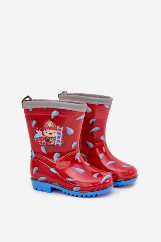 Children's Wellies Firefighter Red Breezly