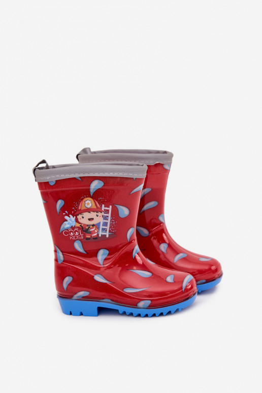 Children's Wellies Firefighter Red Breezly