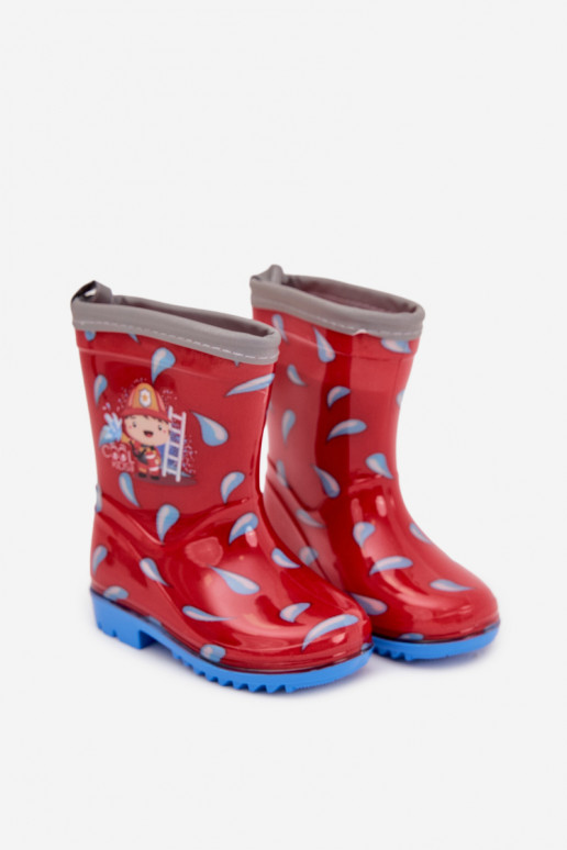 Children's Wellies Firefighter Red Breezly