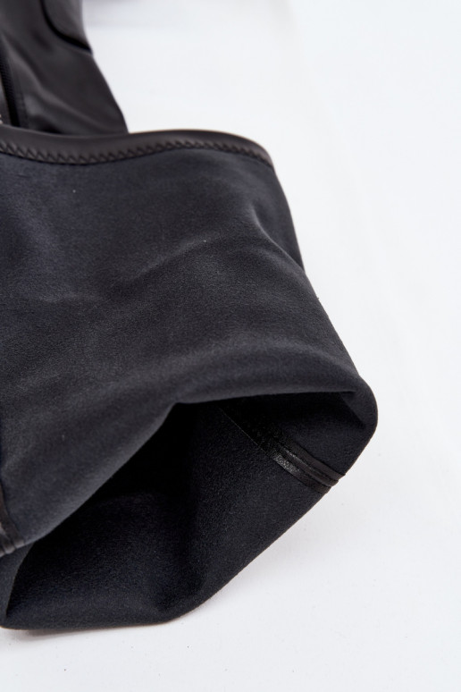 Kozaki Damskie Za Kolano Na Słupku Eko Skórzane Czarne Tahlina