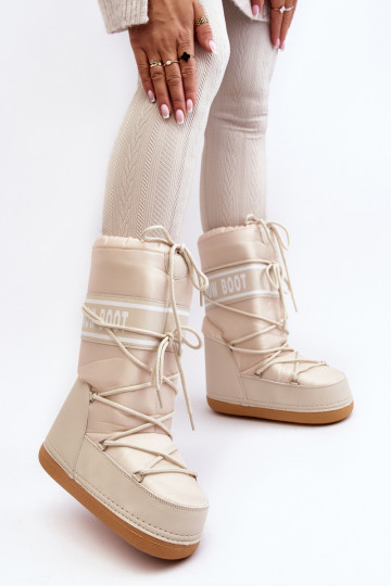 Women's High Snow Boots Beige Venila 2