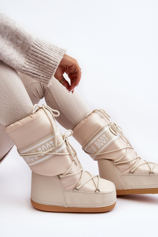 Women's High Snow Boots Beige Venila