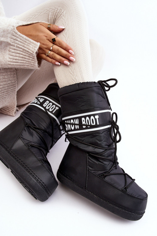 Damskie Wysokie Śniegowce Czarne Venila