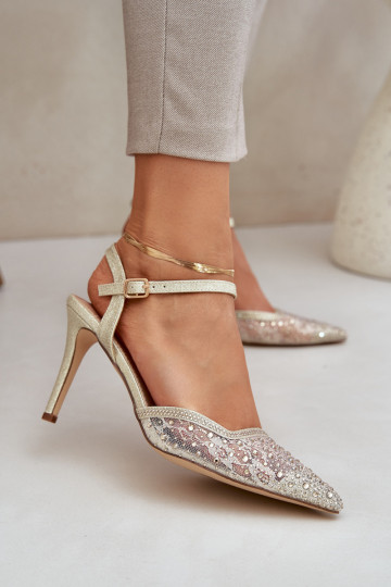 Zdobione SzpilkiwithOdkrytą Piętą Złote Nanadra