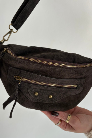 Brown leather belt bag Romilly 2