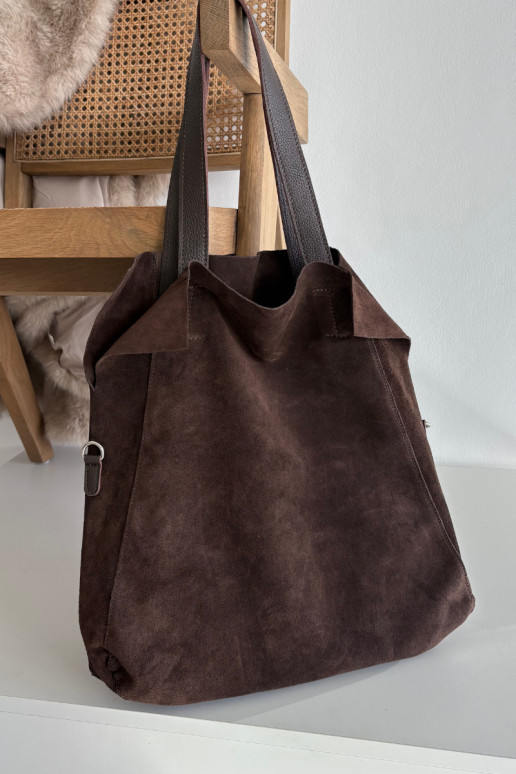 Suede Shopper Bag Chocolate Miraya