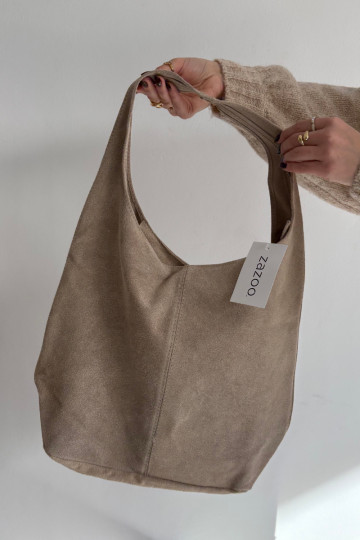 Leather Suede Bag Beige Rilith