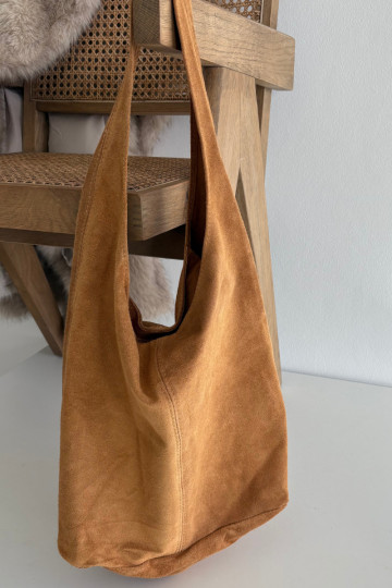 Leather Suede Bag Camel Rilith 2