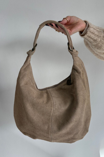 Bag Of Natural Suede Light Beige Floriah