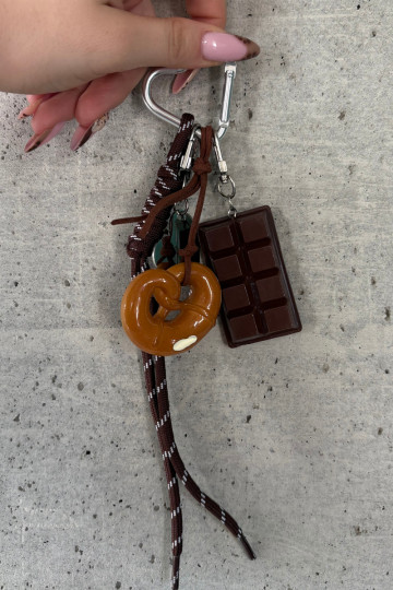 Keychain For Bag Keys Chocolate Pretzel Heart Jorine
