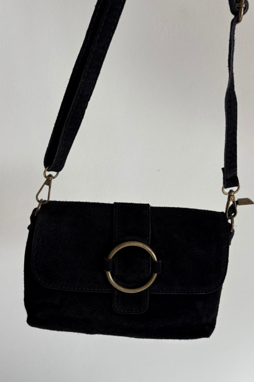 Leather Suede Small Black Bag Jessel