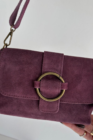 Leather Suede Small Bag Purple Jessel 2