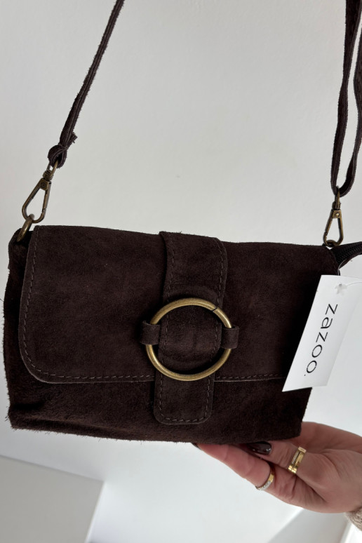 Leather Suede Small Chocolate Bag Jessel