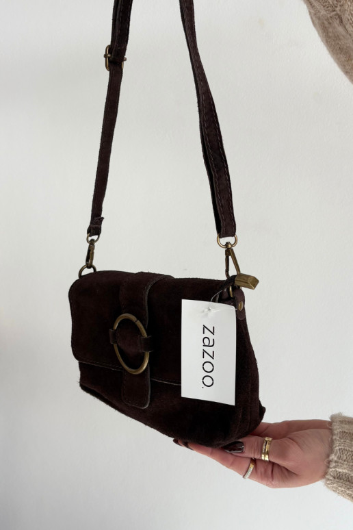 Leather Suede Small Chocolate Bag Jessel