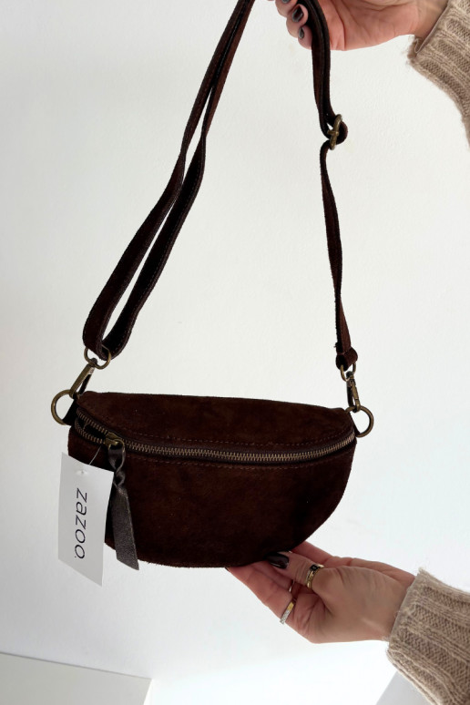 Leather Suede Bag Waist Bag Chocolate Wessa