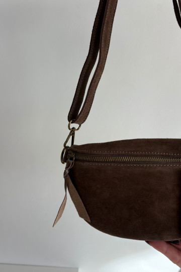 Leather Suede Belt Bag Brown Wessa