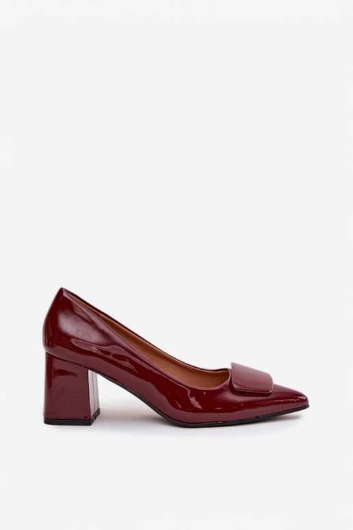Patent Leather Heels with Decoration Bordeaux Isoline