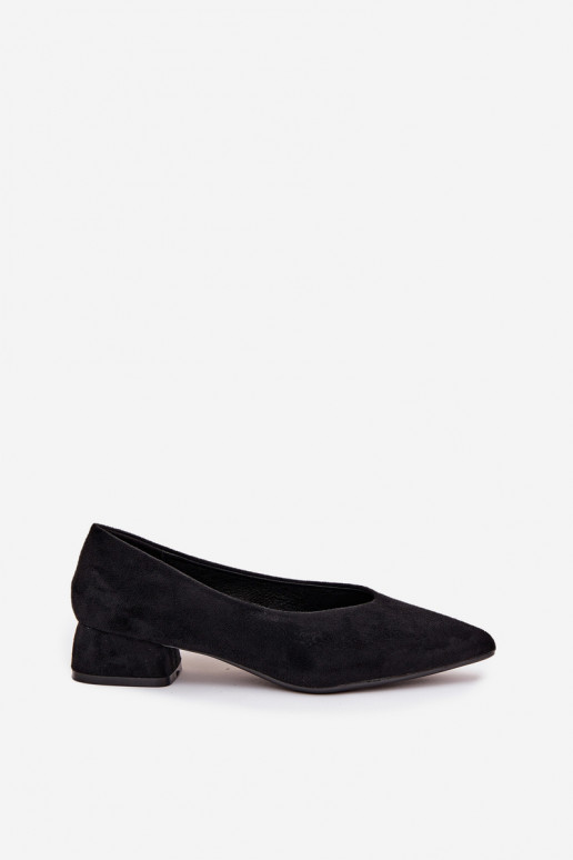 Block heel pumps with eco suede black Karielle