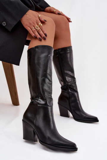 Women's Platform Boots with Lining Black Katelle