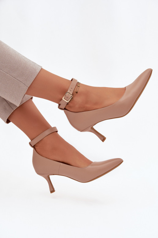 Heels Pumps with Strap Dark Beige Perrine