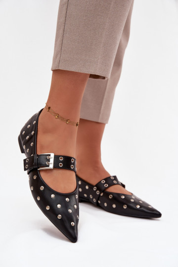Ballerinas with sequins and clasp Eco Leather Black Arlenne 2