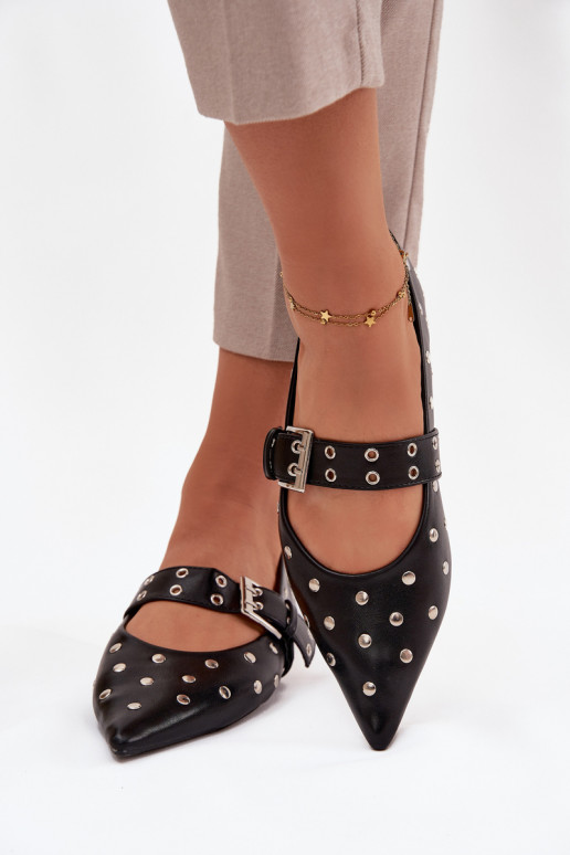 Ballerinas with sequins and clasp Eco Leather Black Arlenne