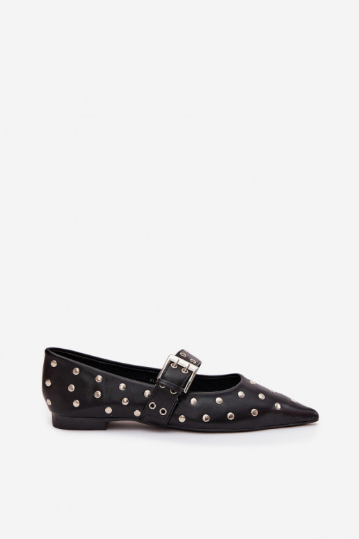 Ballerinas with sequins and clasp Eco Leather Black Arlenne