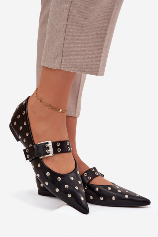Ballerinas with sequins and clasp Eco Leather Black Arlenne