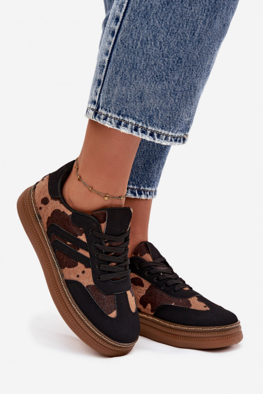 Women's Sneakers On Platform With Patches Black Denissa