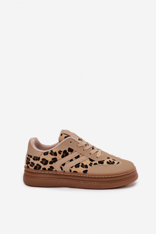 Women's Sneakers on Platform Panterka Beige Denissa