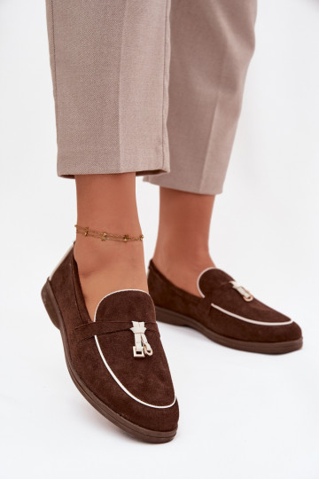 Moccasins Loafers Women's Eco Suede Brown Darwen 2