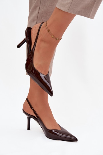 Patent leather high heels chocolate Phelia 2