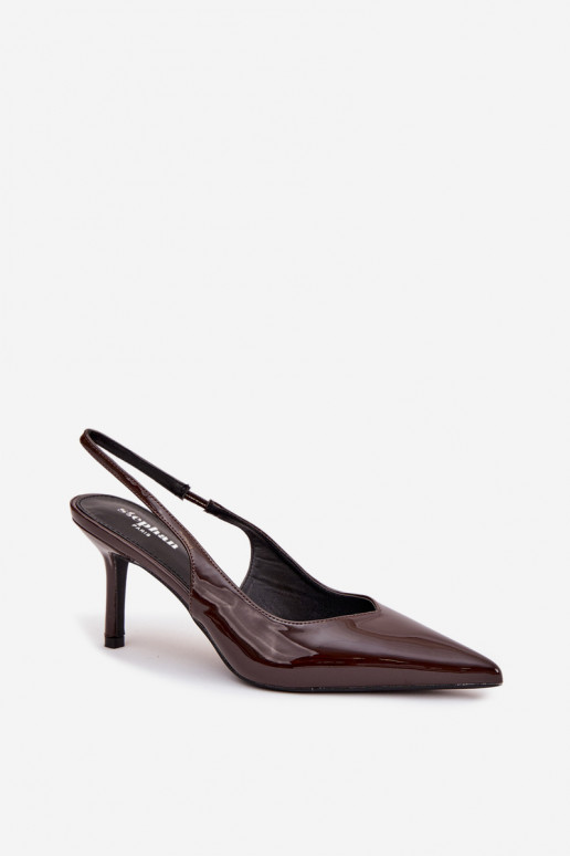 Patent leather high heels chocolate Phelia