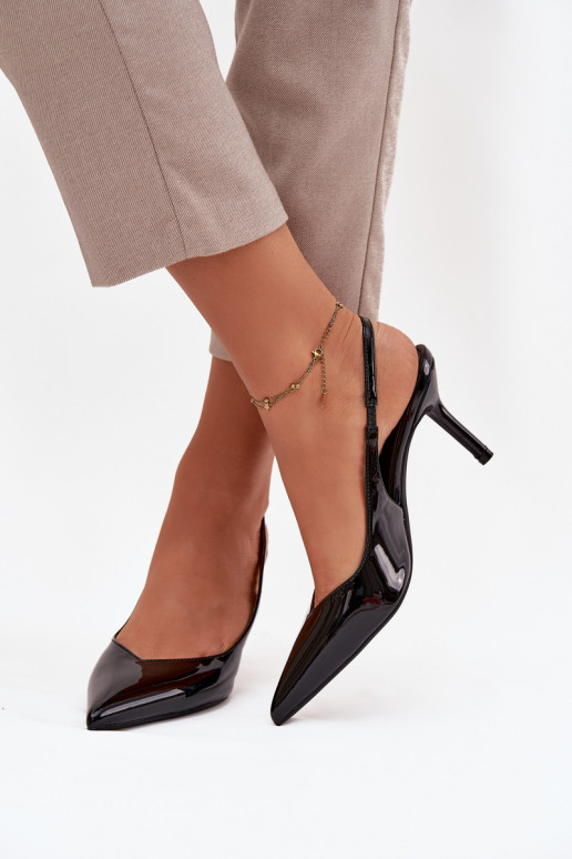 Patent Leather Pumps on Heel Black Phelia