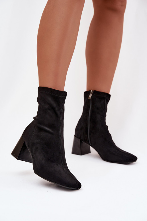 Women's Ankle Boots with Heel Made of Eco Suede Olianne