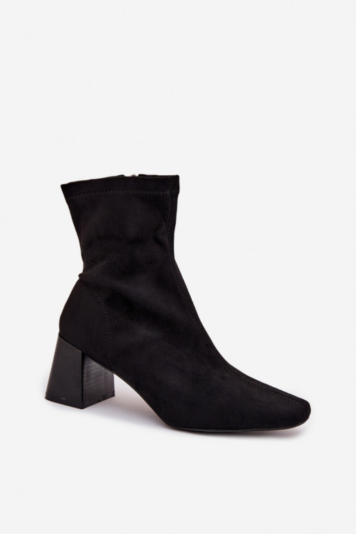 Women's Ankle Boots with Heel Made of Eco Suede Olianne