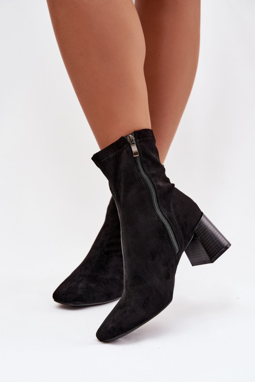 Women's Ankle Boots with Heel Made of Eco Suede Olianne
