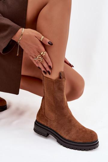Women's Chelsea Boots With Zip Camel Julienne