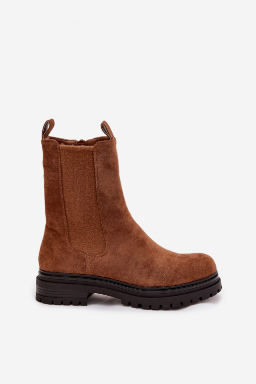 Botki Sztyblety Damskie Na Zamek Camel Julienne