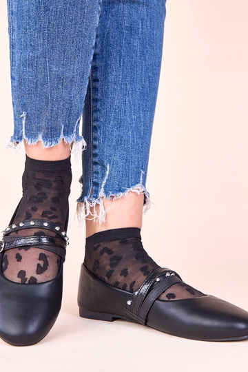 Czarne baleriny z ozdobnymi... 2