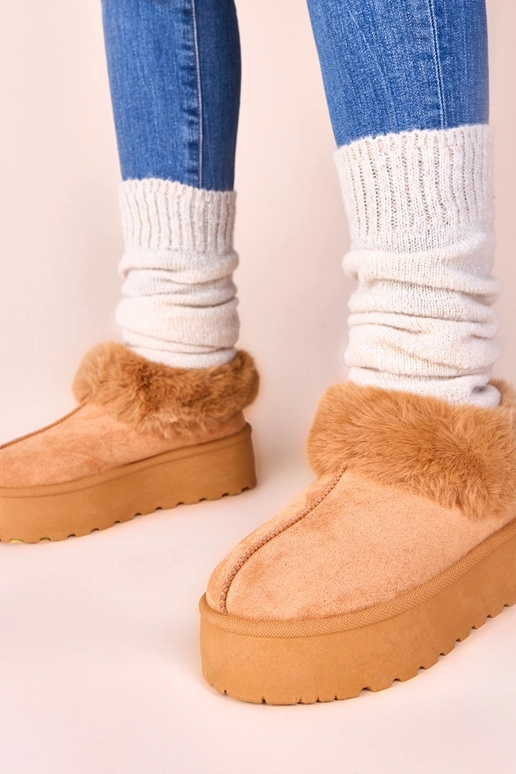 Brązowe śniegowce z futerkiem Deesi